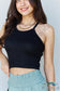 Ninexis Everyday Staple Soft Modal Short Strap Ribbed Tank Top In Black