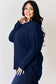 Ribbed Half Button Long Sleeve High-Low T-Shirt - 5 Colors