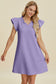 Ruffled V-Neck Cap Sleeve Dress - 5 Colors