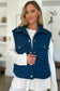 Pocketed Texture Snap Down Vest Coat - 2 Colors