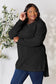 Ribbed Round Neck Long Sleeve Slit Top - 5 Colors