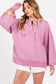Plaid Print Mineral Washed Hoodie - Lilac