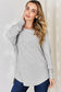 Ribbed Round Neck Slit T-Shirt - 5 Colors
