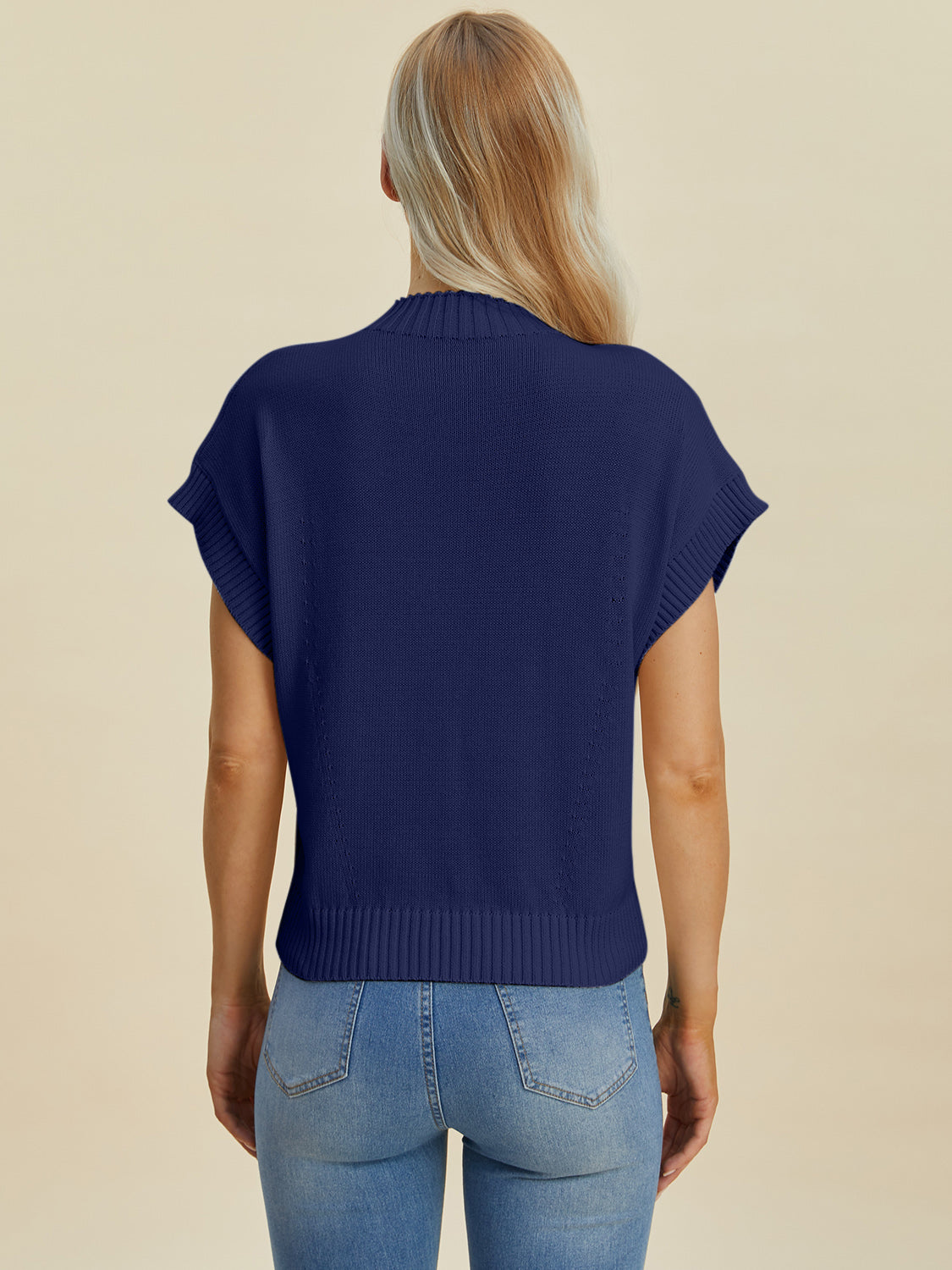 Mock Neck Short Sleeve Sweater - 4 Colors