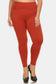 Seamless High Waist Fleece Leggings - Orange Red