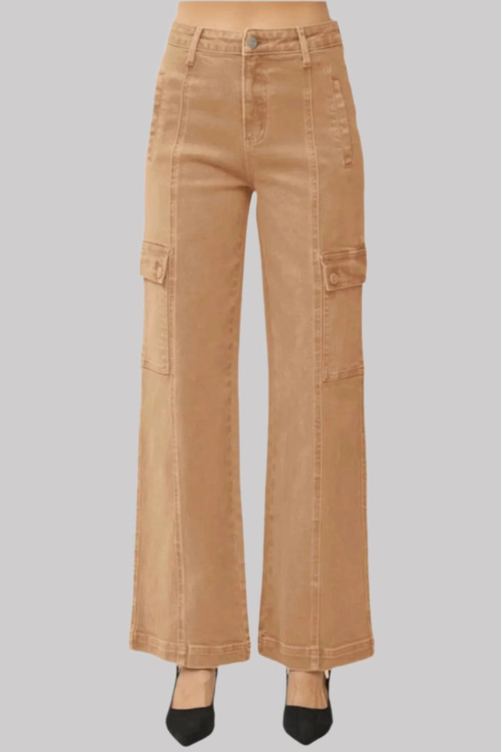 RISEN  High Rise Wide Leg Cargo Jeans