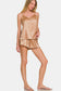 V-Neck Satin Cami and Elastic Waist Shorts Lounge Set