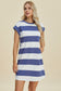 Striped Cap Sleeve Dress With Pockets- 3 Colors