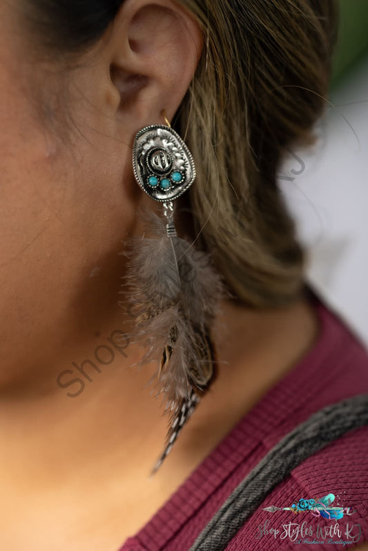 Feather Drop Earrings