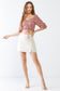 Floral Ruffle Smocked Back Ruched Crop Top