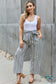 Find Your Path Paperbag Waist Striped Culotte Pants
