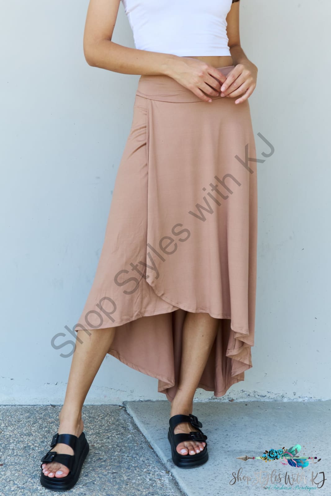 Ninexis First Choice High Waisted Flare Maxi Skirt In Camel / S