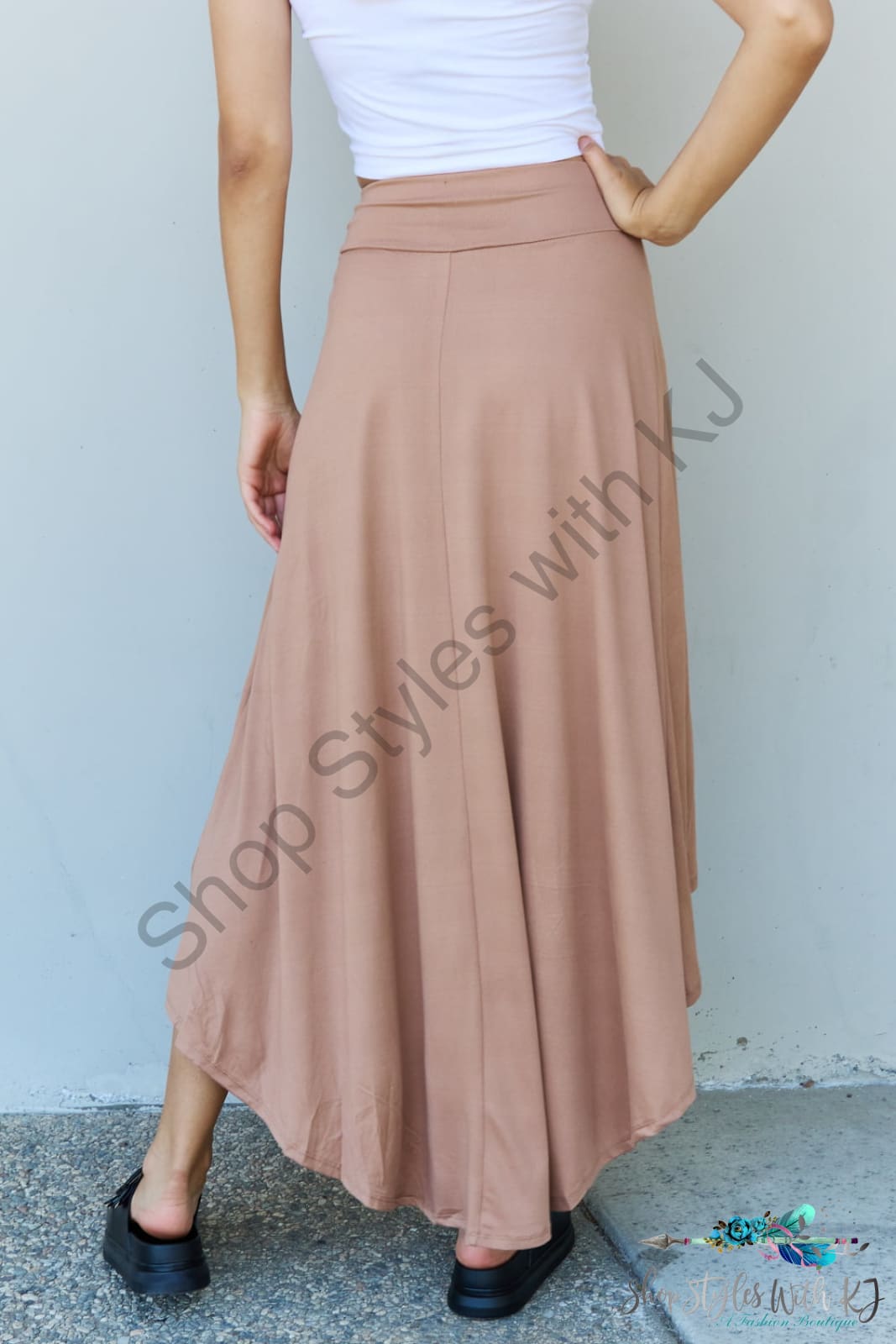 Ninexis First Choice High Waisted Flare Maxi Skirt In Camel