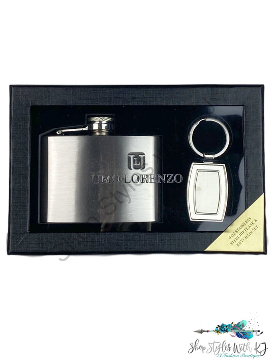 Flask And Keychain Gift Set Gifts