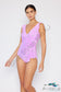 Marina West Swim Full Size Float On Ruffle Faux Wrap One-Piece In Carnation Pink Swimwear