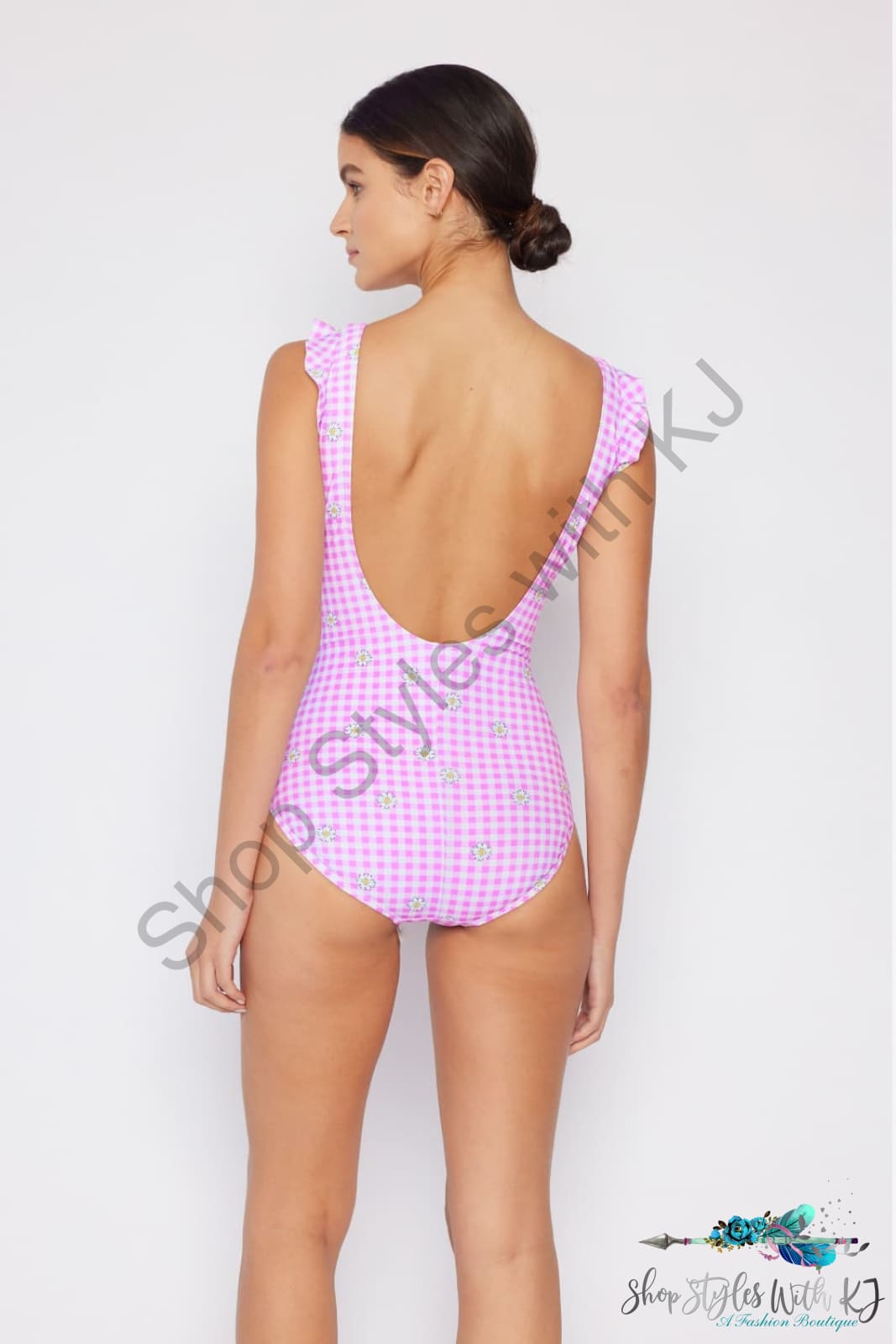 Marina West Swim Full Size Float On Ruffle Faux Wrap One-Piece In Carnation Pink Swimwear