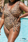 Marina West Swim Full Size Float On Ruffle Faux Wrap One-Piece In Leopard Swimwear