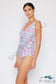 Marina West Swim Full Size Float On Ruffle Faux Wrap One-Piece In Roses Off-White Swimwear