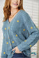 Heyson Full Size Floral Embroidered Cable Cardigan