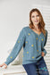 Heyson Full Size Floral Embroidered Cable Cardigan