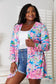 Double Take Floral Open Front Long Sleeve Cardigan