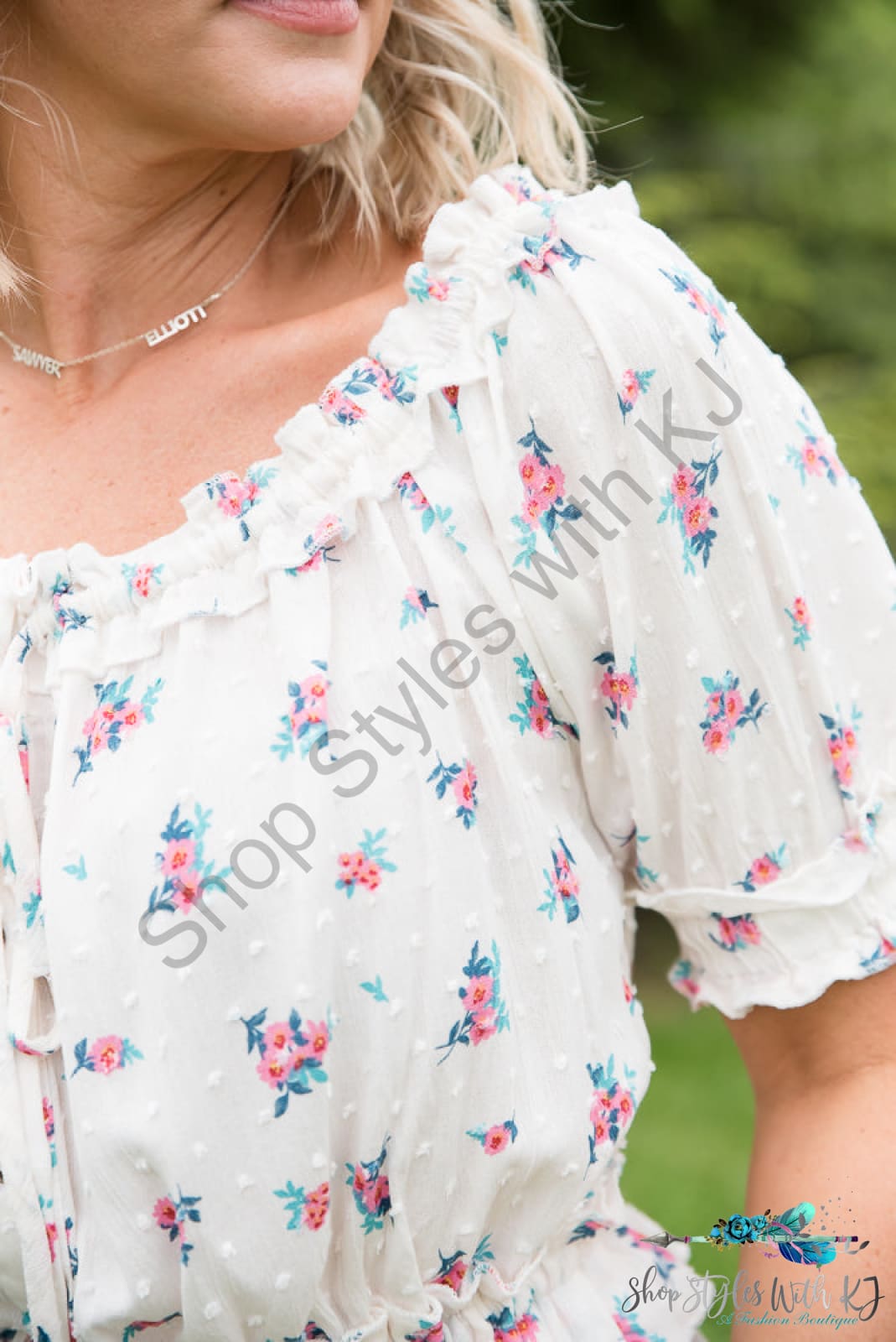 Florals Forever Top White Birch