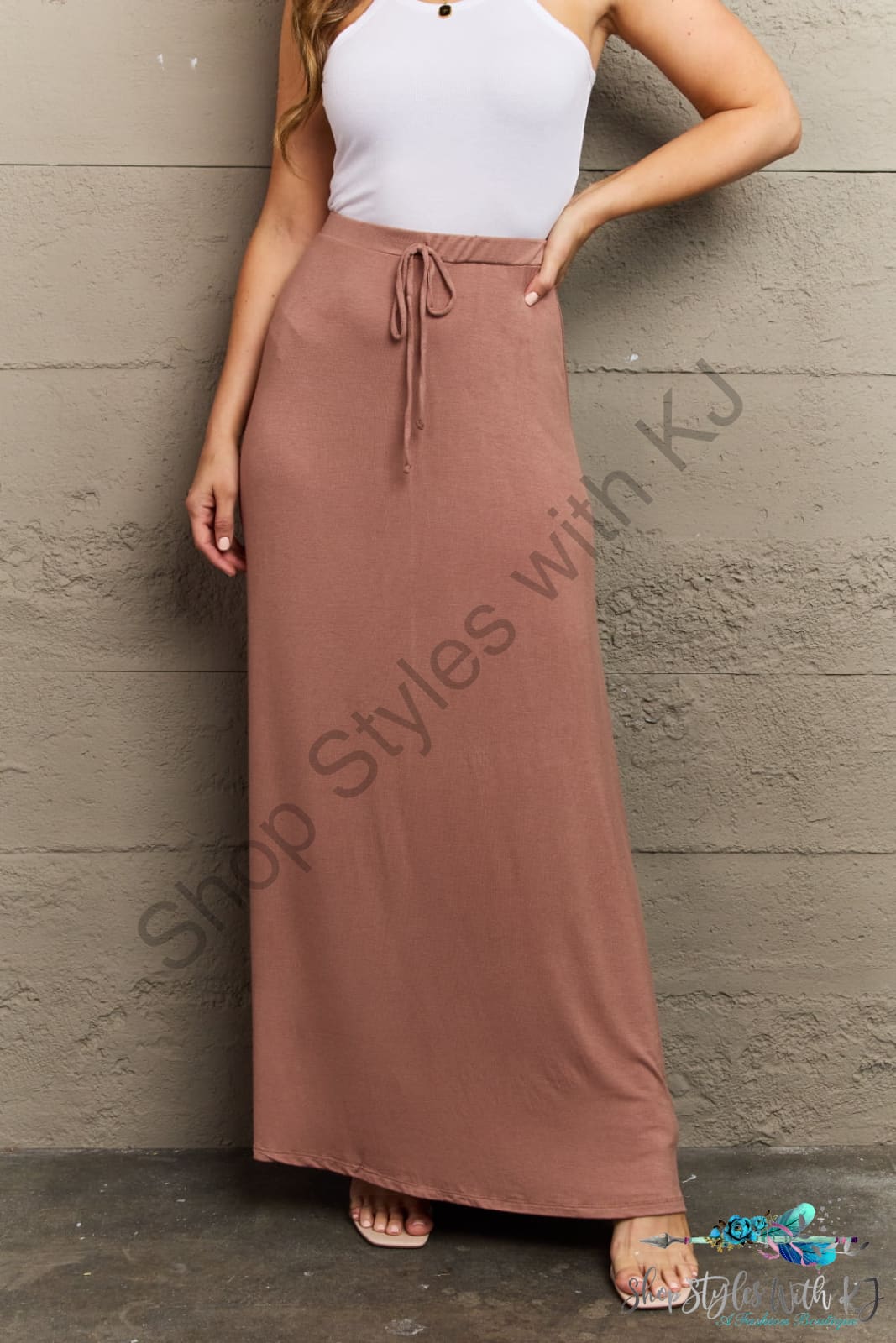 Culture Code For The Day Full Size Flare Maxi Skirt In Chocolate / S Skirts