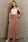 Culture Code For The Day Full Size Flare Maxi Skirt In Chocolate Skirts
