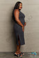 Sew In Love Full Size For The Night Fitted Sleeveless Midi Dress In Black