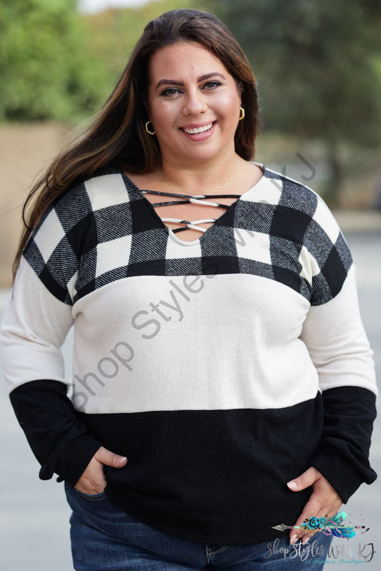 Forever Connected Color Block Top Lastcall