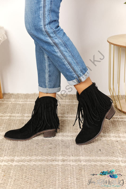 Legend Womens Fringe Cowboy Western Ankle Boots