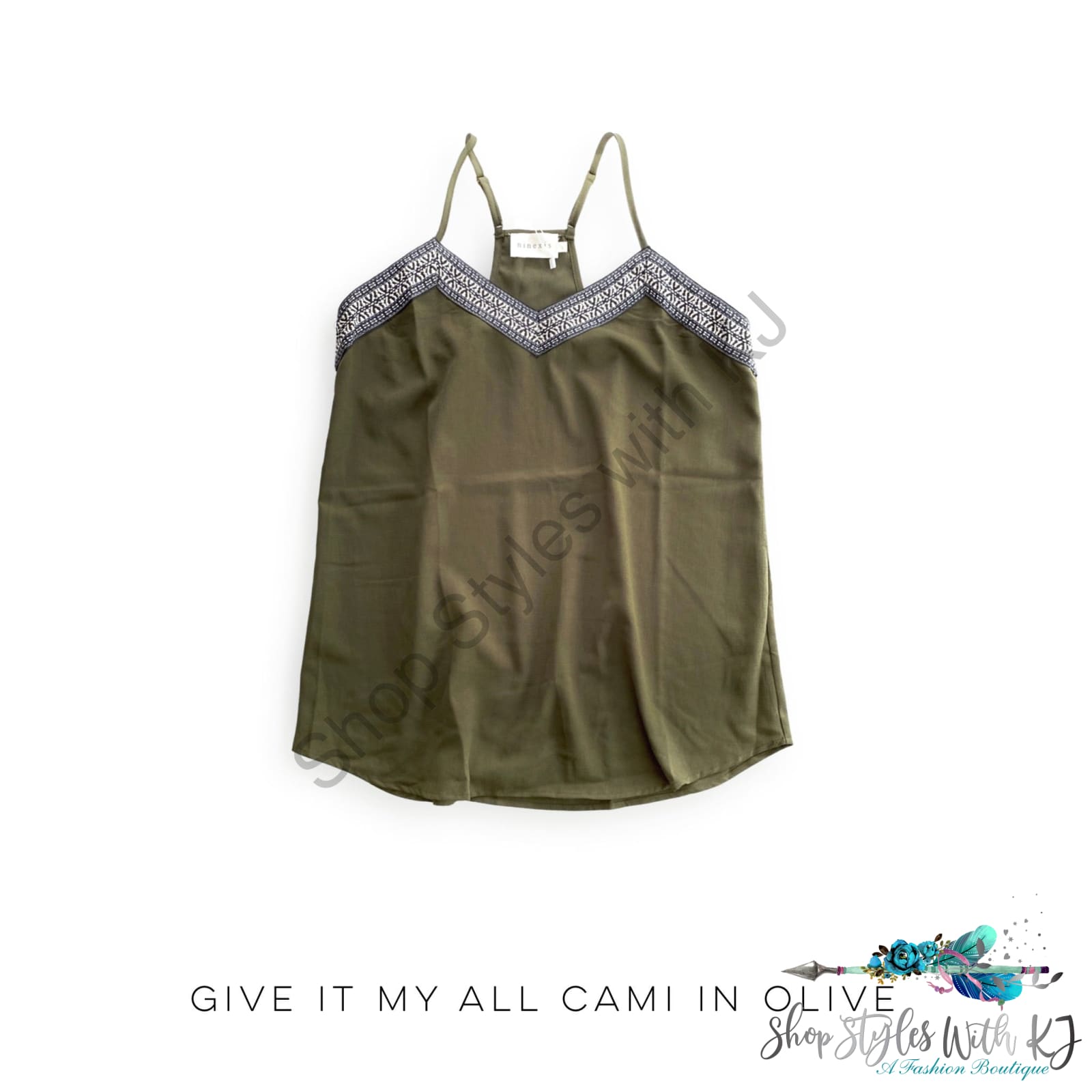Give It My All Cami In Olive Ninexis