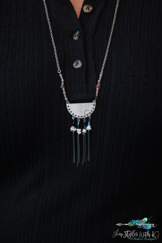 Half Moon Tassel Necklace