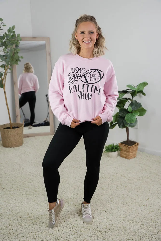 Here for the Halftime Show Crewneck Graphic Sweatshirt