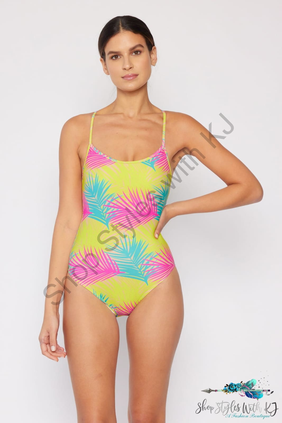 Marina West Swim High Tide One-Piece In Multi Palms Swimwear