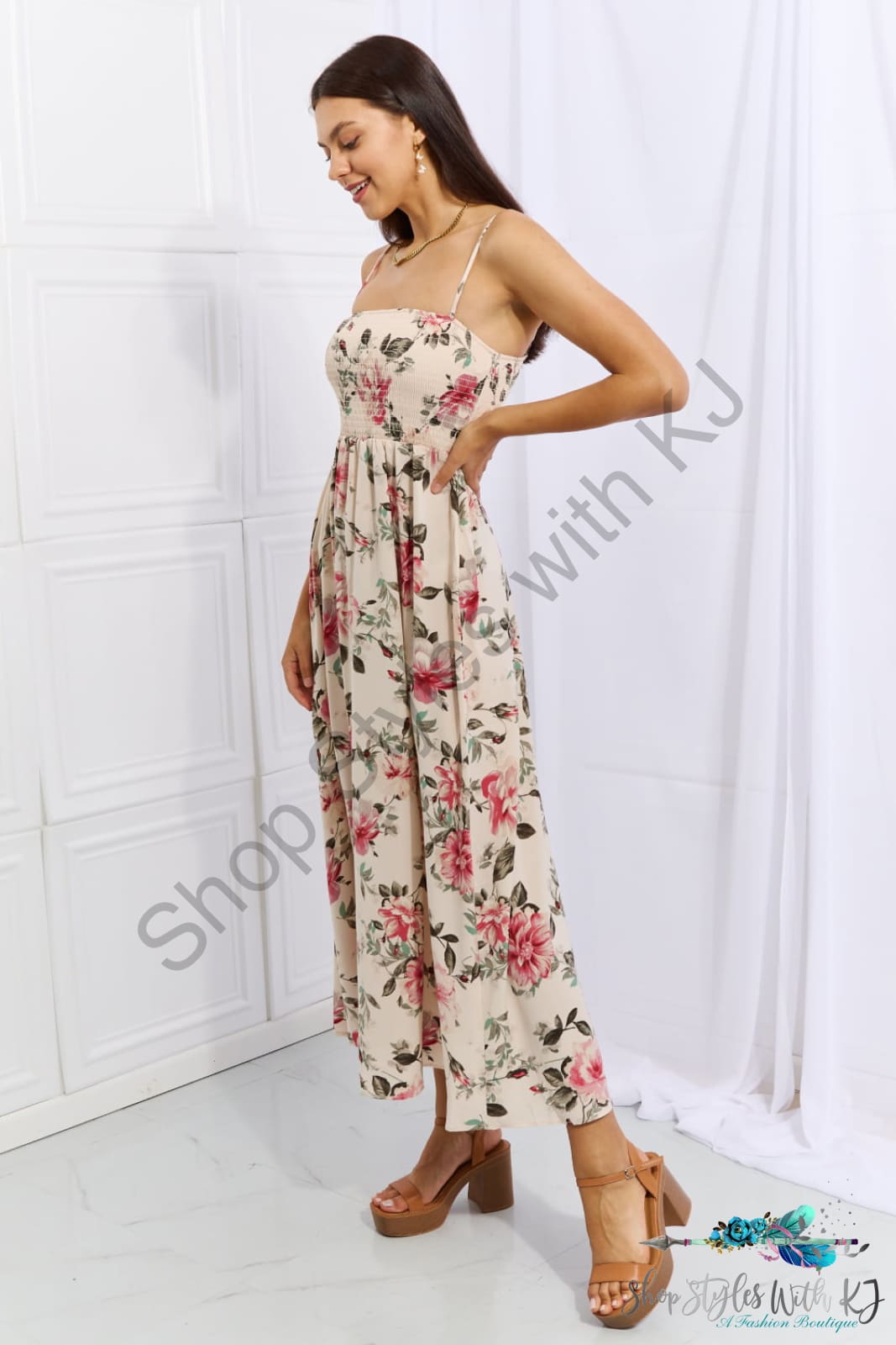 Onetheland Hold Me Tight Sleevless Floral Maxi Dress In Pink Dresses