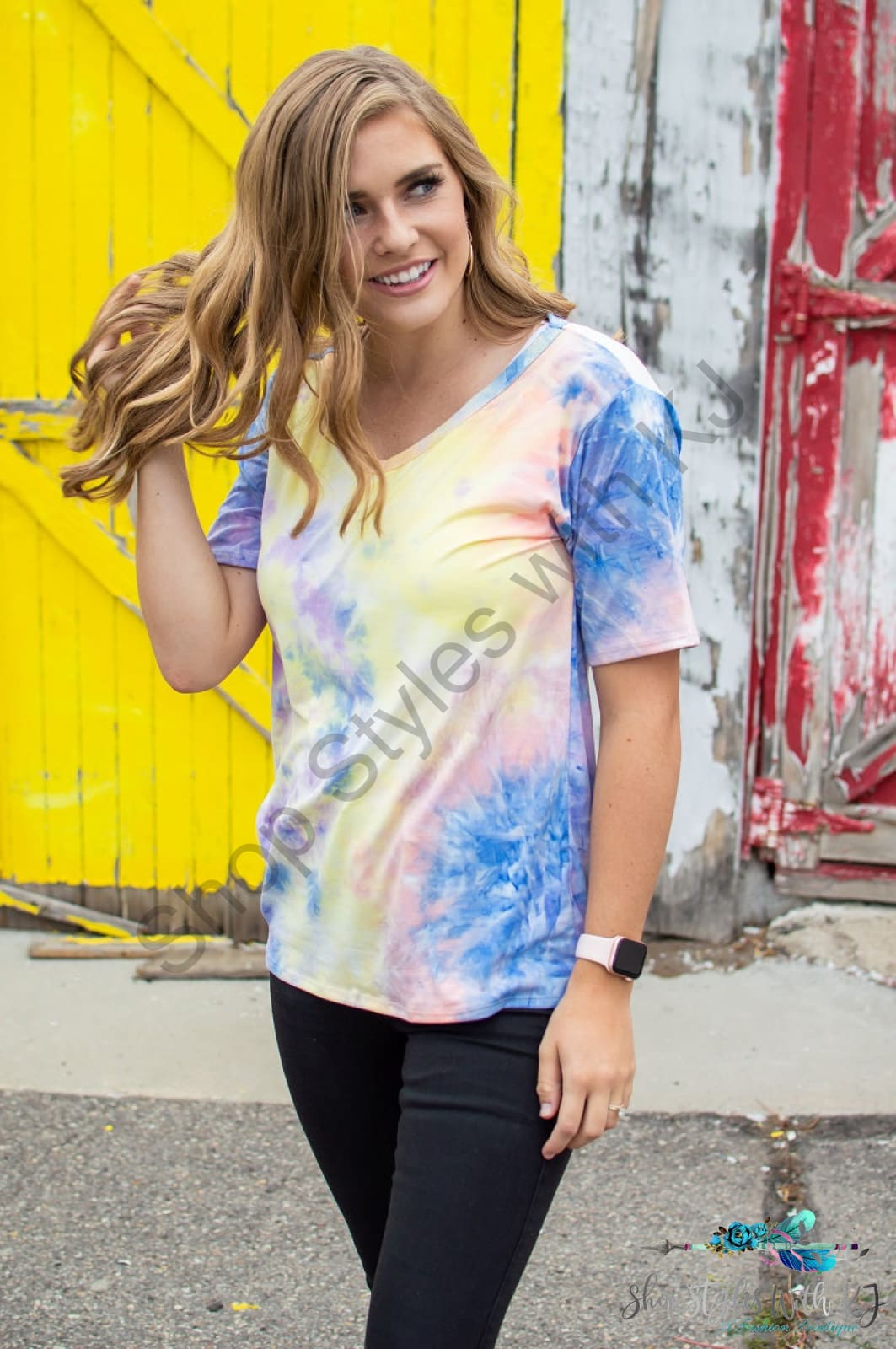 In Your Dreams V-Neck Tee | Tie Dye At Dusk T-Shirt