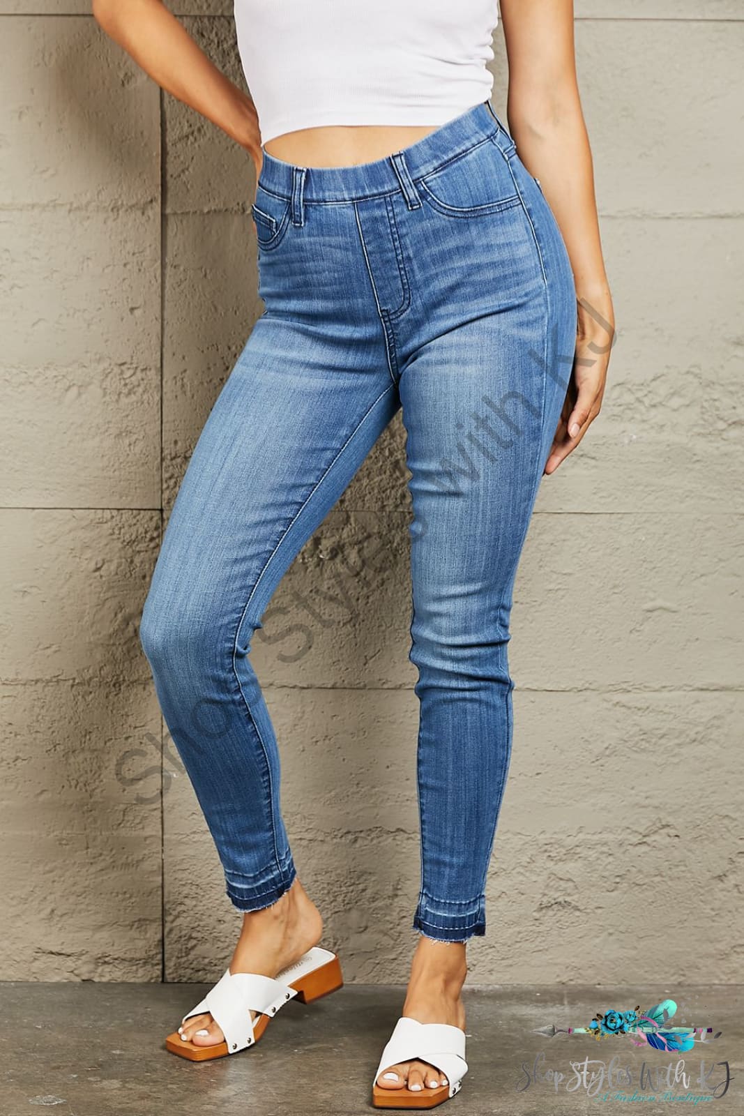 Judy Blue Janavie Full Size High Waisted Pull On Skinny Jeans Pants