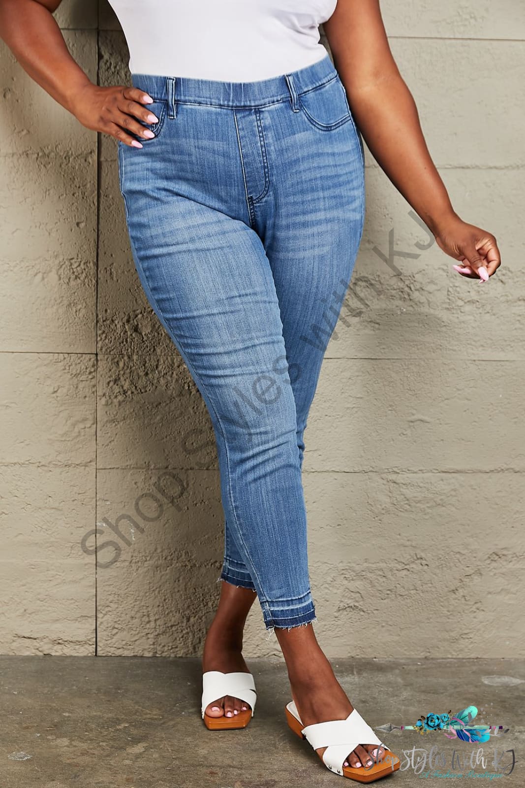 Judy Blue Janavie Full Size High Waisted Pull On Skinny Jeans Pants