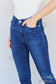 Judy Blue Marie Full Size Mid Rise Crinkle Ankle Detail Skinny Jeans