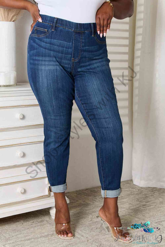 Judy Blue Full Size Skinny Cropped Jeans Dark / 0(24)