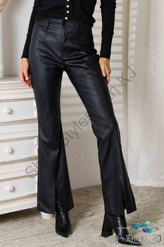 Kancan Slit Flare Leg Pants Black / 0(23)