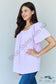 Ninexis Keep Me Close Square Neck Short Sleeve Blouse In Lavender