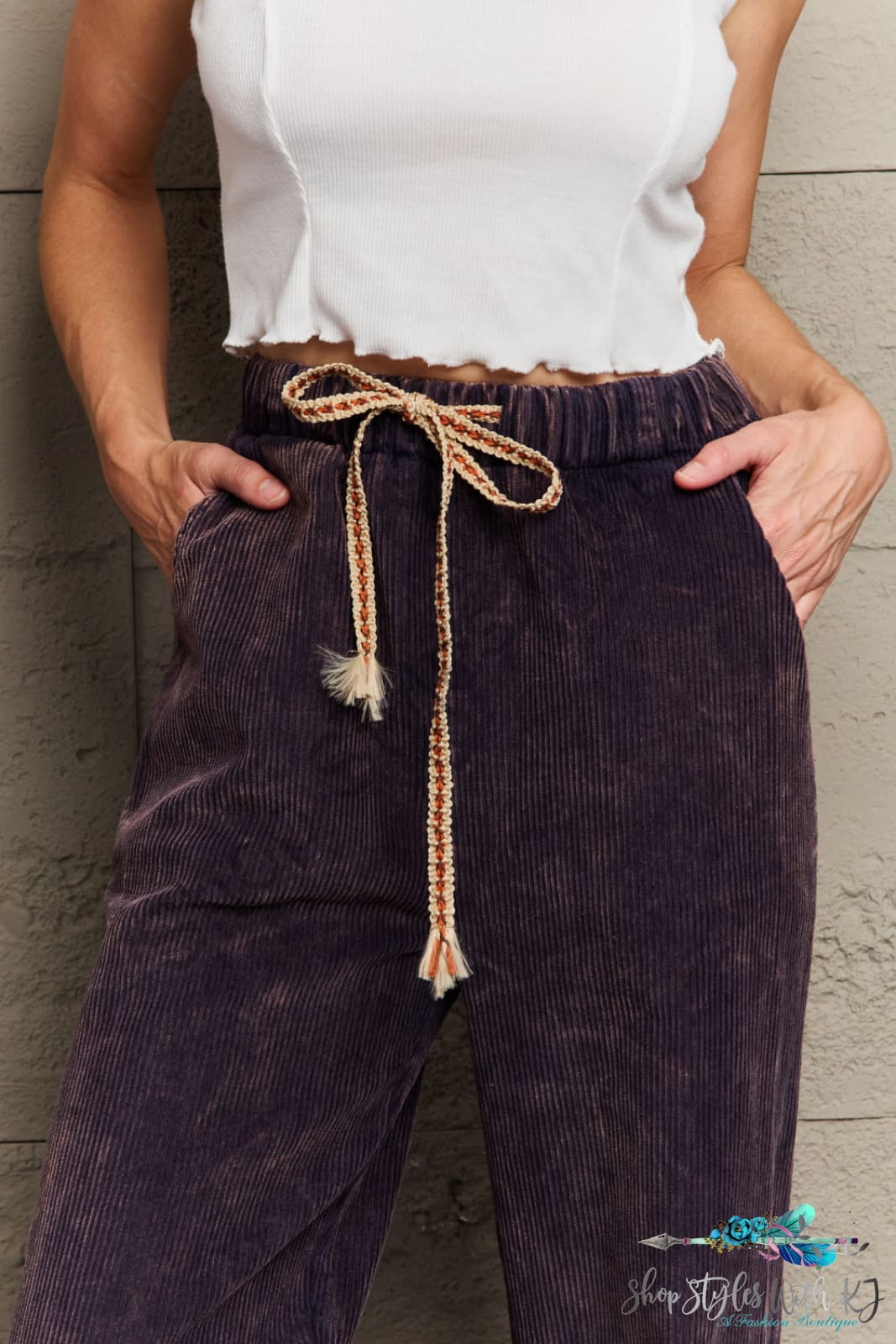Leap Of Faith Corduroy Straight Fit Pants In Midnight Navy