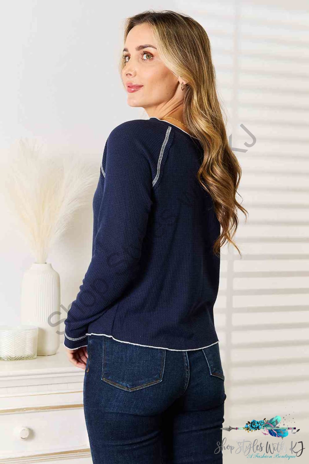 Basic Bae Long Raglan Sleeve Round Neck Top Shirts & Tops