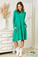 Zenana Full Size Long Sleeve Flare Dress With Pockets