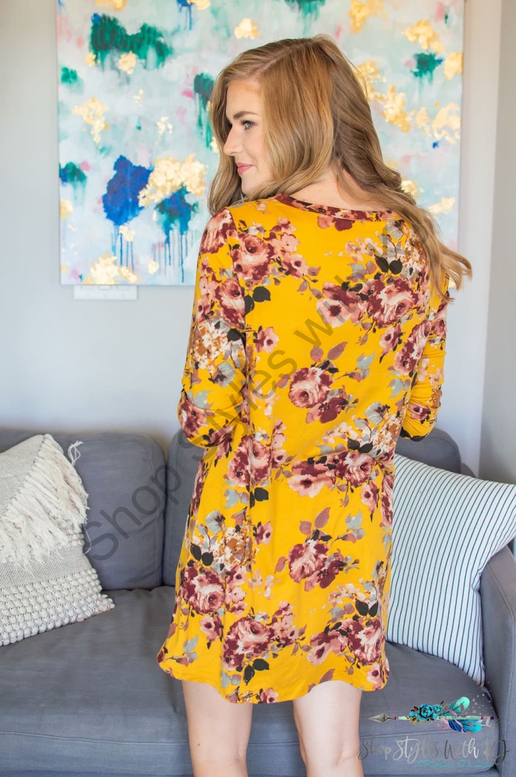 Lounge Dress | Mustard Floral Wear