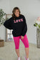 Love Faux Sequins Crewneck Graphic Sweatshirt