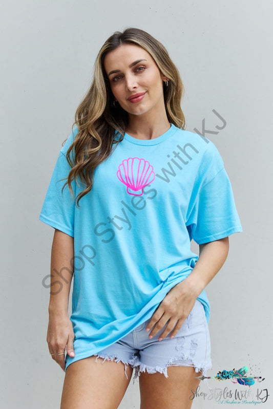 Sweet Claire More Beach Days Oversized Graphic T-Shirt Aqua / S/M