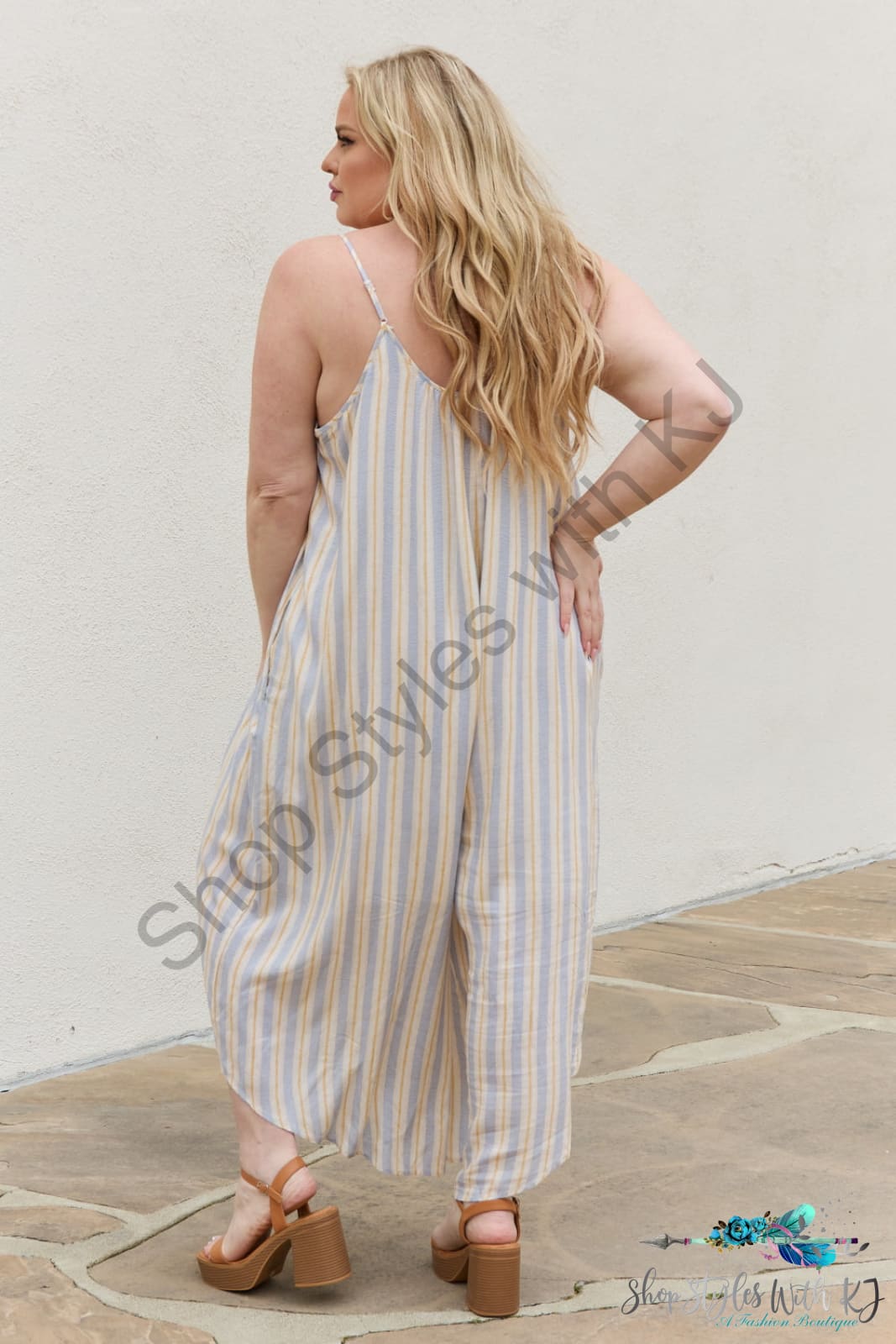 Multi Colored Striped Jumpsuit With Pockets Jumpsuits & Rompers